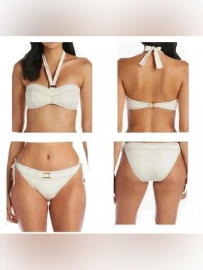 Bleu Rod Beattie A Fine Line Halter Bikini Top and Side Ties Bottom Size 10